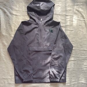 Youth hooded MSU windbreaker